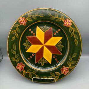 Heartwood Creek by Jim Shore 2002 Twelve Inch Green Serving Plate